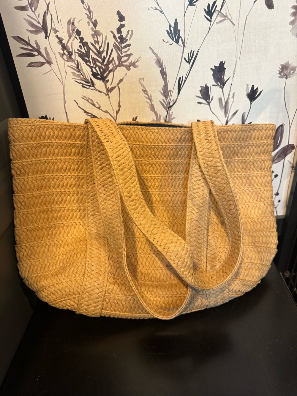 Draper James Braided Straw Tote in Natural Tan